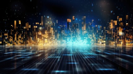 Fototapeta premium Technology Particle in the structure of IT data processing Background