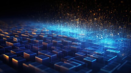 Obraz premium Technology Particle in the structure of IT data processing Background