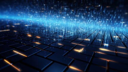 Fototapeta premium Technology Particle in the structure of IT data processing Background