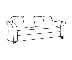 Sofa line Icons. Furniture design. Collection of sofa illustration. Modern furniture set isolated on white background.