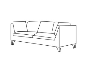 Sofa line Icons. Furniture design. Collection of sofa illustration. Modern furniture set isolated on white background.