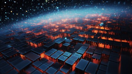 Technology Particle in the structure of IT data processing Background