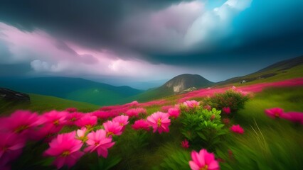 Obraz premium landscape with flowers