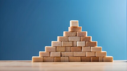 Wooden steps towards success 