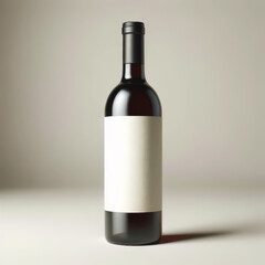Blank Wine Bottle on Plain Background - Product Mockup
