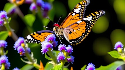 Naklejka premium butterfly on flower