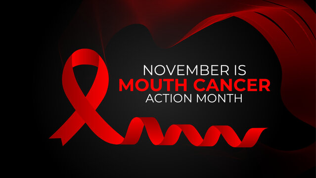 Vector illustration on the theme of  Mouth Cancer action month observed each year during November. banner, cover, flyer, brochure, website, backdrop, Holiday, poster, card and background design.