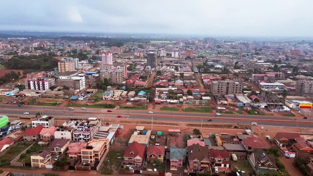 Aerial View of Nairobi outcast City, Kenya 