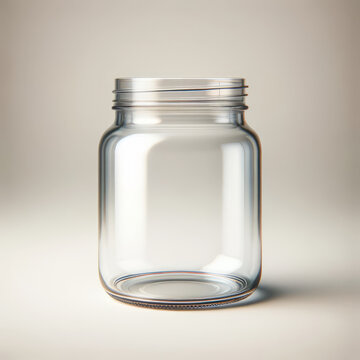 Blank Glass Jar Mockup on Simple Background