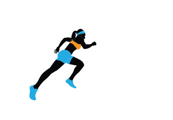 Fototapeta na wymiar images of female runners. Flat vector icon for woman or woman jogging for fitness apps and websites.