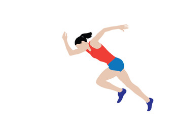 female runner. Flat vector icon for woman or woman jogging for fitness apps and websites.