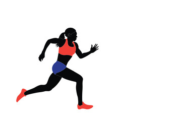 Fototapeta na wymiar images of female runners. Flat vector icon for woman or woman jogging for fitness apps and websites.