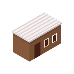 Vector isometric view of house color vector illustration