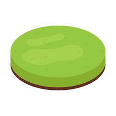 vector simple style island isolated outdoor garden with green grass