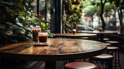 coffee in a cafe or coffee shop table bag