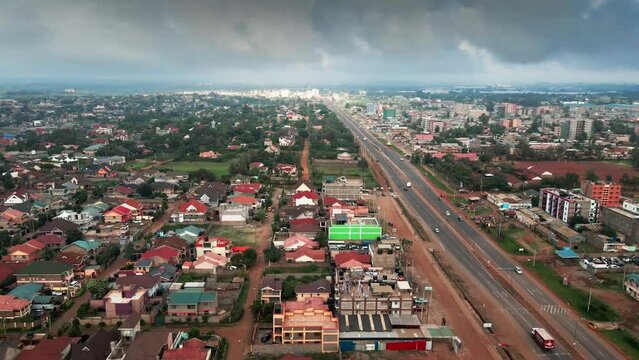 Aerial View of Nairobi outcast City, Kenya 