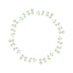 Vector floral frame wreath illustration on white