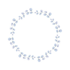 Vector floral frame wreath illustration on white background