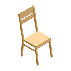 Vector wooden chair illustration on white background