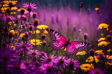 butterfly and flowers
