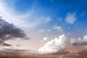 Naklejka na ściany i meble Blue sky with clouds background, Beautiful Amazing shape2
