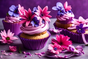 cupcake with pink frosting