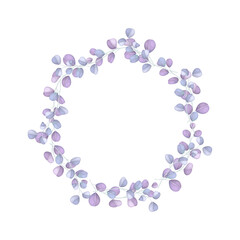 Vector round botanical frame isolated on a white background