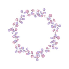 Vector round botanical frame isolated on a white background