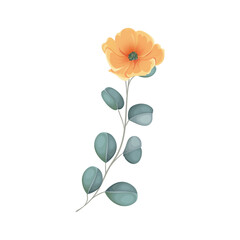 Obraz premium Vector hand drawn watercolour floral leaves illustration