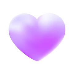 Vector shiny 3d heart on white background