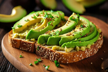 Food breakfast green snack bread healthy lunch vegetable avocado meal fresh sandwich vegetarian - obrazy, fototapety, plakaty