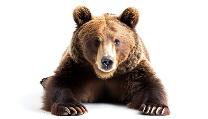 Fototapeta premium Sitting bear on a white background