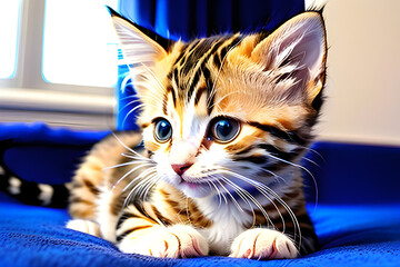 an ID photo of a kitten.Generative AI
