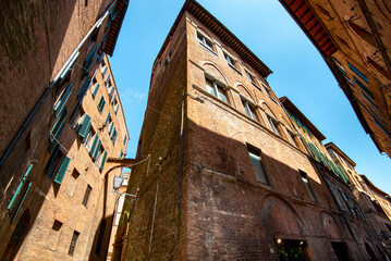 Fototapeta na wymiar Buildings in Old Town of Siena - Italy