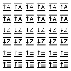 Arrow icon related to alignment and order.

