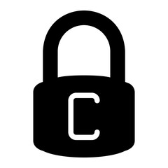 padlock glyph icon