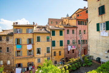 Fototapeta na wymiar Buildings in Old Town of Siena - Italy