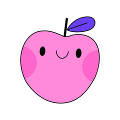 Vector cute apple character isolated on white