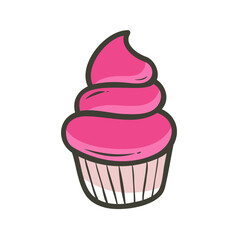 Vector colorful cup cake cartoon design