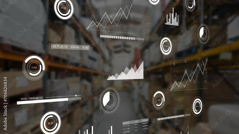 Poster animation of data processing over warehouse