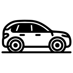 car icon black outline style sign symbol silhouette car vector illustration