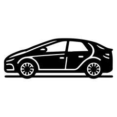 car icon black outline style sign symbol silhouette car vector illustration
