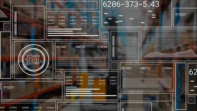 Animation of data processing over warehouse