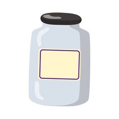 Vector protein bottle template icon isolated