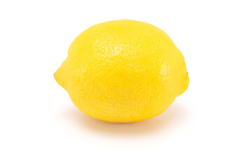 Close up fresh lemon isolated on white background. copy space.