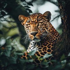 Obraz premium close up portrait of a leopard