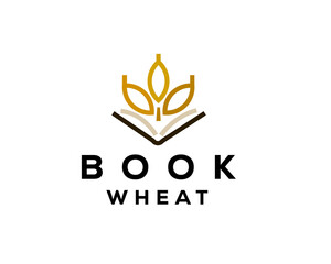 wheat book dictionary university logo icon symbol design template illustration inspiration