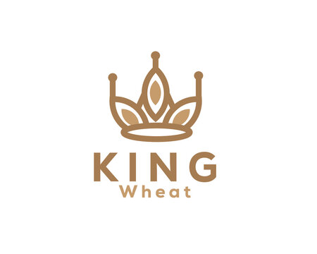 king royal crown wheat logo icon symbol design template illustration inspiration