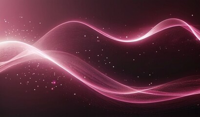 A Digital pink particles wave and light abstract background with shining dots stars from AI Generative