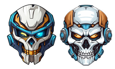 robot skull cartoon mascot